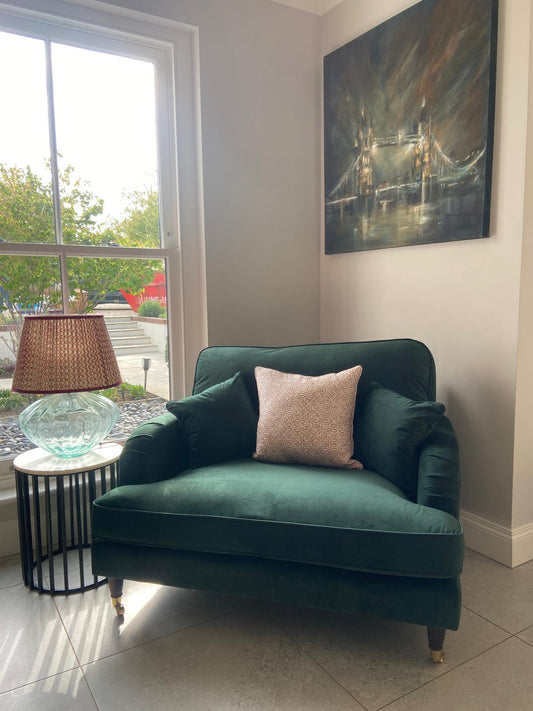 Green Velvet Love Chair