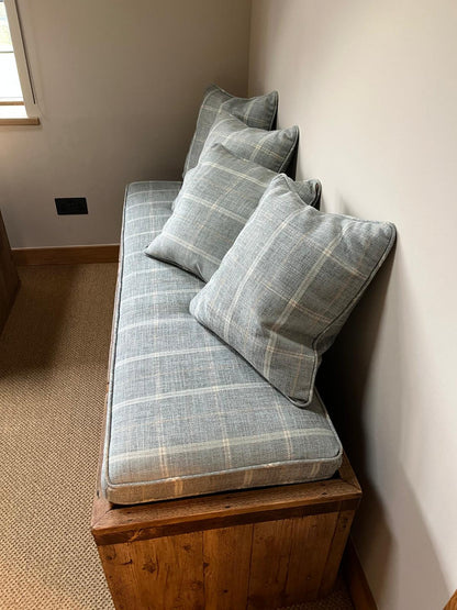 Oak Bench and Cushions