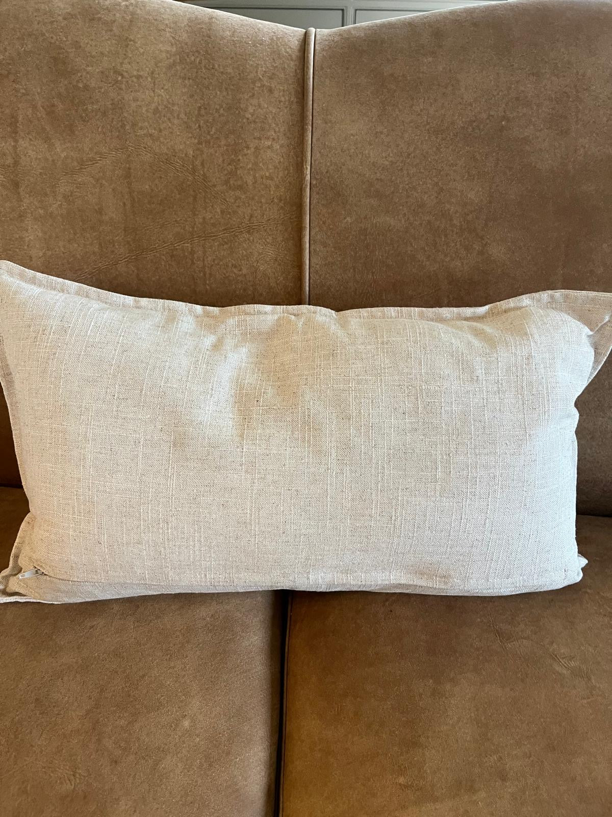 Pair of Linen Flower Cushions
