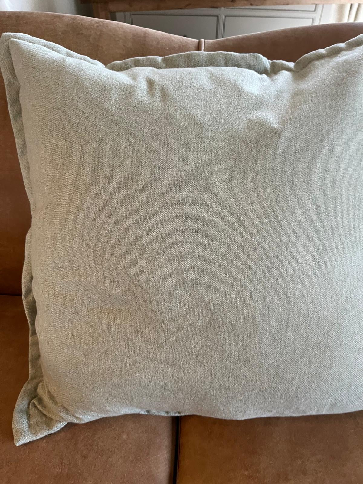 Pale Green Wool Cushion